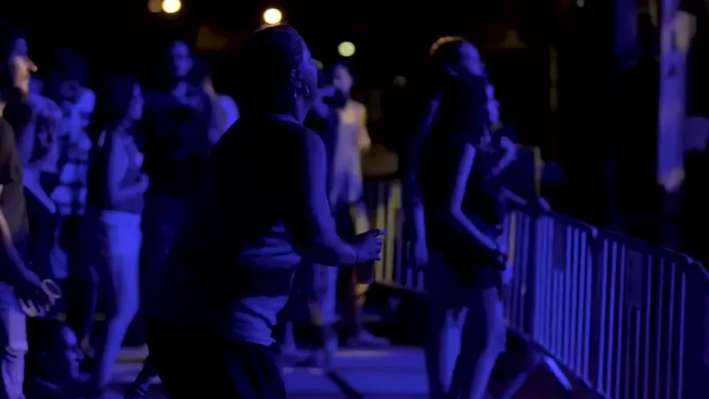 Públic ballant en un concert d'Els Delai a una festa major